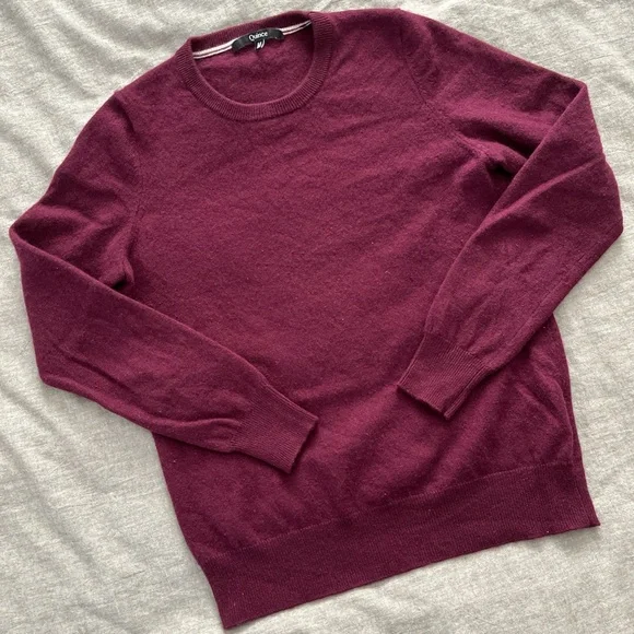 Quince burgundy plum purple 100% baby cashmere Crewneck Sweater - Picture 1 of 7